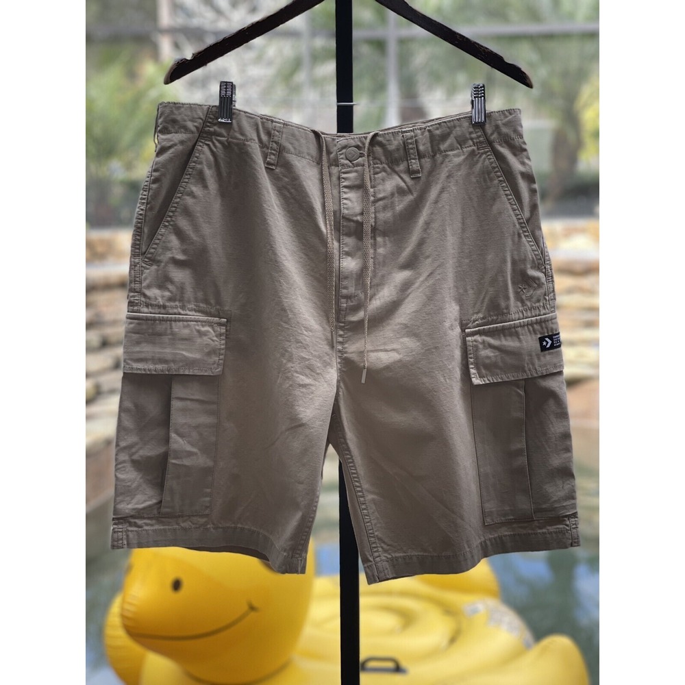 Converse Men's 9" Cargo Shorts, Size 34, Khaki Brown - New with Tags